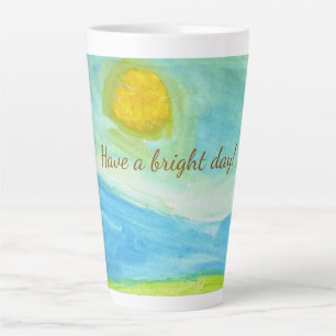Whimsical Naive Art Sonnenlandschaft Milchtasse