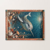 Whimsical Narwhal im Ozean Puzzle (Horizontal)