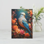 Whimsical Nature Blue Bird Karte (Stehend Vorderseite)