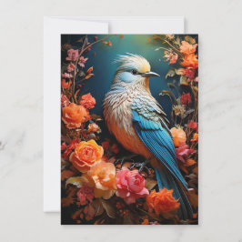 Whimsical Nature Blue Bird Karte