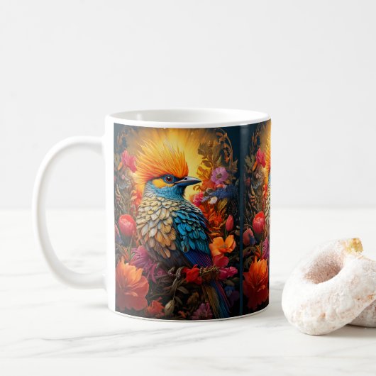 Whimsical Nature Blue Bird Nr. 2 Kaffeetasse (Mit Donut)