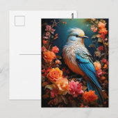 Whimsical Nature Blue Bird Postkarte (Vorne/Hinten)