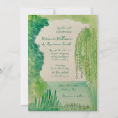 Whimsical Nature Hand Painted QR RSVP Wedding Einladung (Vorderseite)
