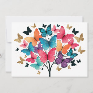 Whimsical Nature Schmetterling Baum des Lebens Feiertagskarte