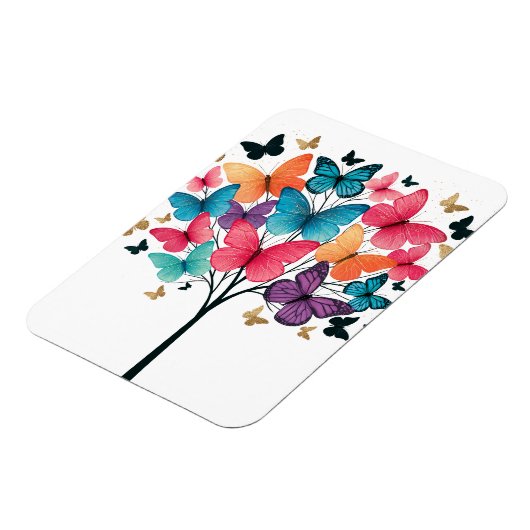 Whimsical Nature Schmetterling Baum des Lebens Magnet (Linke Seite)
