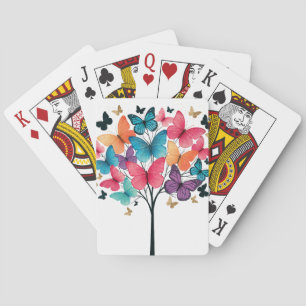 Whimsical Nature Schmetterling Baum des Lebens Spielkarten