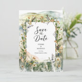 Whimsical Nature Wildblume Hochzeit Save The Date (Stehend Vorderseite)