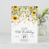 Whimsical Nature Wildblumen 40. Einladung (Stehend Vorderseite)