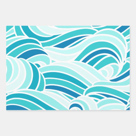 Whimsical Nautical Beach gepflegt Geschenkpapier Set (Vorderseite)
