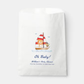 Whimsical Nautical Wild Lion Sailboat Babydusche Geschenktütchen (Vorderseite)