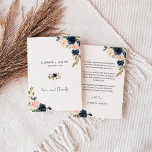 Whimsical Navy Blue & Blush Pink Floral Wedding Dankeskarte<br><div class="desc">Die Whimsical Navy Blue & Blush Pink Floral Wedding Dankeschön Card ist eine großartige Möglichkeit, Ihren persönlichen Stil zu zeigen und Ihre Gäste zu Ihrem besonderen Ereignis einzuladen. Die Vorlage ist einfach zu bearbeiten und anzupassen, sodass Sie die perfekte Einladung für Ihre Bedürfnisse erstellen können. Bitte klicken Sie auf den...</div>