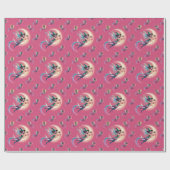 Whimsical neon Halloween Hexe, Halloween Hexe, Geschenkpapier (Flach)