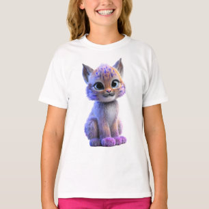 Whimsical Neon Pastell-Luchs-Kätzchen Kinder T-Shirt