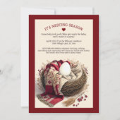 Whimsical Nesting Party Cosy Warm Nest Baby Egg Einladung (Vorderseite)