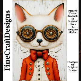 Whimsical neugierig Steampunk Fox M2 Decoupage Seidenpapier