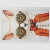Whimsical neugierig Steampunk Fox M2 Decoupage Seidenpapier (Vorderseite)