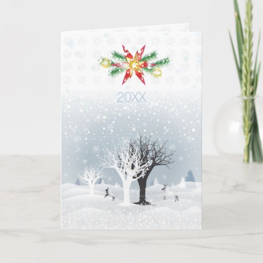 Whimsical Neujahr Weihnachten Schneelandschaft Fee (Vorderseite)