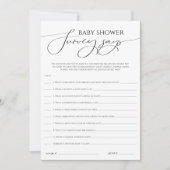 Whimsical Neutral Baby Shower Survey Says Card Einladung (Vorderseite)