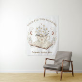 Whimsical Neutral Boho Teacup Flowers Design Wandteppich (Beispiel)