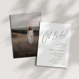 Whimsical Neutral Oh Baby! Foto Babydusche Einladung