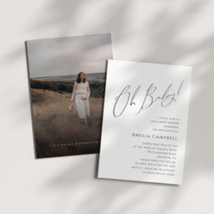 Whimsical Neutral Oh Baby! Foto Babydusche Einladung