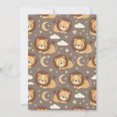 Whimsical Neutral Safari Lion Baby Shower Einladung (Rückseite)