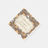 Whimsical Neutral Safari Lion Baby Shower Serviette (Ecke)