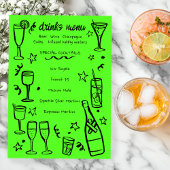 Whimsical NEW YEAR Party Cocktail Drinks Custom Menükarte