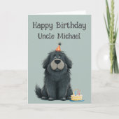 Whimsical Newfoundland Dog Birthday Card Karte (Vorderseite)