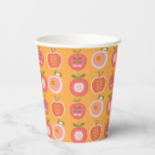 Whimsical Niedlich Apple Pattern Baby Dusche Pappbecher (Rückseite)