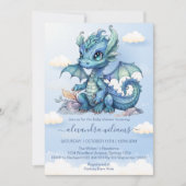 Whimsical Niedlich Baby Dragon Baby Dusche Einladung (Vorderseite)