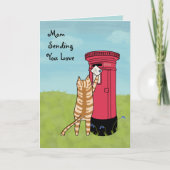 Whimsical Niedlich Cat Sende Liebe Mütter Tag Karte (Vorderseite)