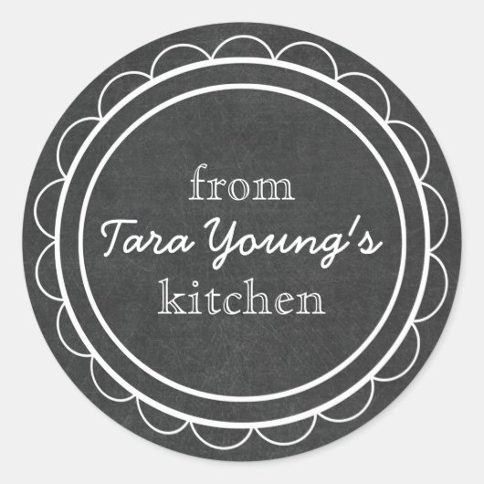 Whimsical Niedlich Chalkboard Canning Backküche Runder Aufkleber (Vorderseite)