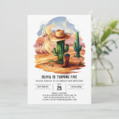 Whimsical Niedlich Cowboy Geburtstag Einladung (Stehend Vorderseite)