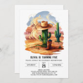 Whimsical Niedlich Cowboy Geburtstag Einladung (Vorne/Hinten)