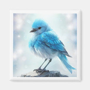 *~* Whimsical Niedlich Detailed Blue Bird AP54 Art Magnet