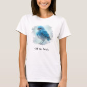 *~* Whimsical Niedlich Detailed Blue Bird AP54 Art T-Shirt (Vorderseite)