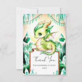 Whimsical Niedlich Dragon Baby Dusche Dankeskarte