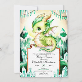 Whimsical Niedlich Dragon Baby Dusche Einladung