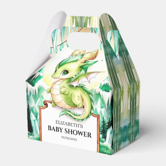 Whimsical Niedlich Dragon Baby Dusche Geschenkschachtel (Vorderseite)