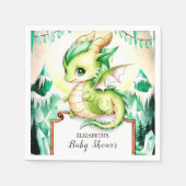 Whimsical Niedlich Dragon Baby Shooting Paper Serviette (Vorderseite)