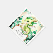 Whimsical Niedlich Dragon Baby Shooting Paper Serviette (Ecke)