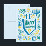 Whimsical Niedlich Dreidel Menorah CUSTOM HANUKKAH Feiertagspostkarte<br><div class="desc">Perfekte niedliche Karte für einen lustigen Urlaub! Handgemachte Kunst für Sie! Vollständig anpassbar! Klicken Sie auf "Bearbeiten mit dem Entwurfswerkzeug", um Ihren eigenen benutzerdefinierten Text hinzuzufügen. (Karo auch mein Shop für alternative Designs) Dies ist eine Postkarte, Karo meinen Shop für gefaltete Karten und Flachkarten, sowie digitale Downloads. VIELEN DANK FÜR...</div>