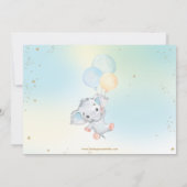 Whimsical Niedlich Elephant Balloons Baby Shower B Dankeskarte (Rückseite)