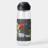 Whimsical Niedlich Elephant Family in Forest Trees Trinkflasche (Rückseite)