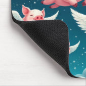 Whimsical Niedlich Flying Schweine in Sternenhimme Mousepad (Ecke)