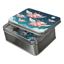 Whimsical Niedlich Flying Schweine in Sternenhimme