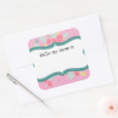 Whimsical Niedlich Fun Swirl Blume Brautparty Quadratischer Aufkleber (Umschlag)