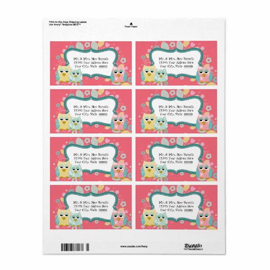 Whimsical Niedlich Fun Swirl Owl Baby Shower Stick (Vorne)