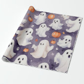 Whimsical niedlich Ghost halloween Wasserfarbe Geschenkpapier (Ungerollt)